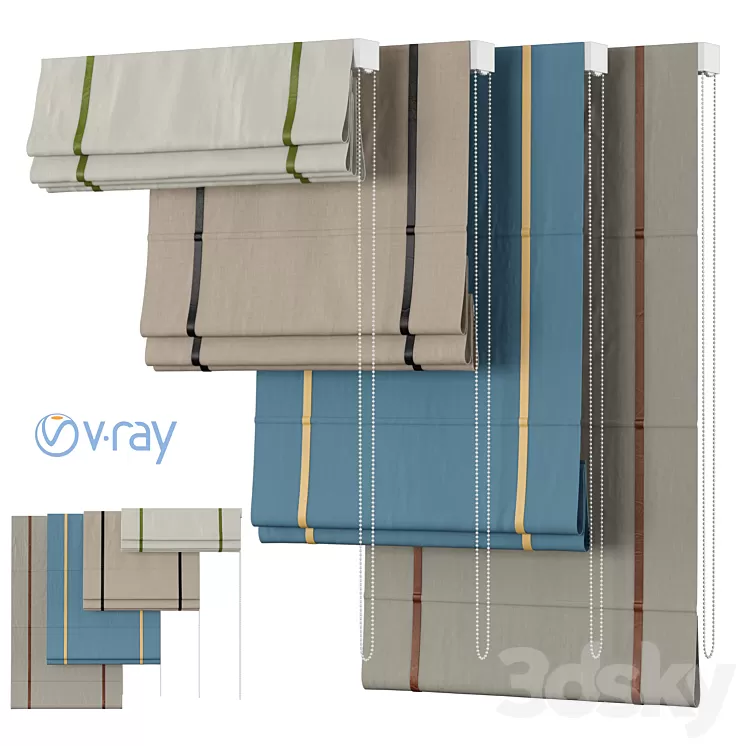 Roman Curtains 117 | Etsy | SHIessentials 3D Model Free