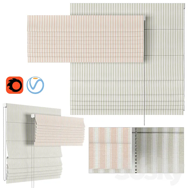 Roman Curtains 35 | Tiger stripe 3D Model