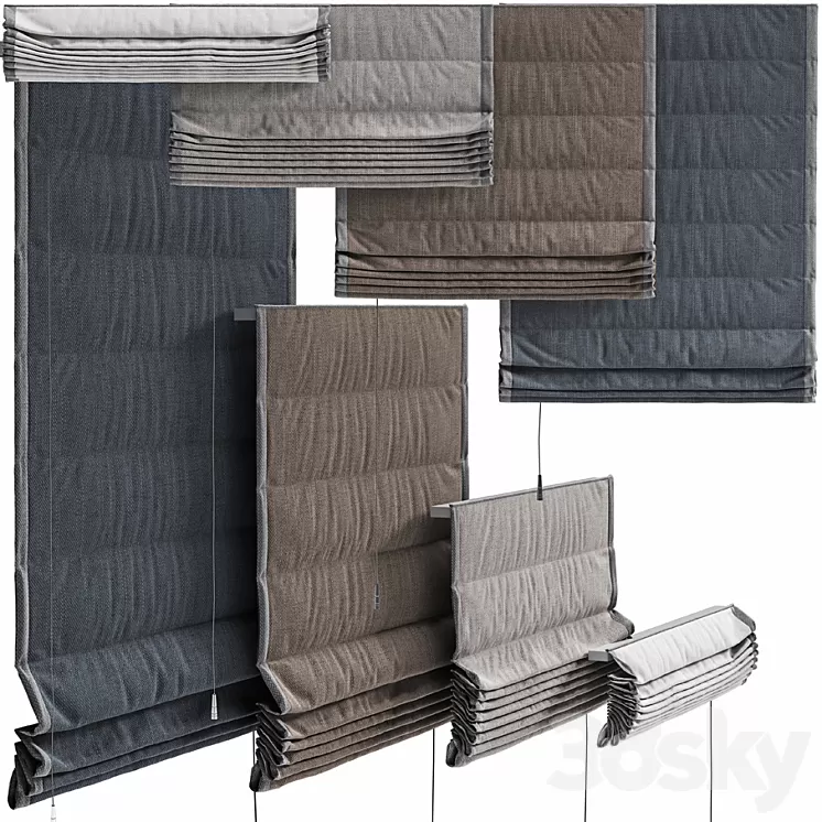 Roman curtains 3D Model