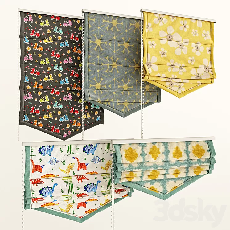 Roman curtains 3D Model