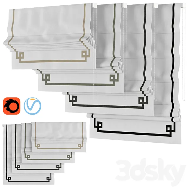 Roman Curtains 51 | Loganova | GREEK KEY DESIGN 3D Model