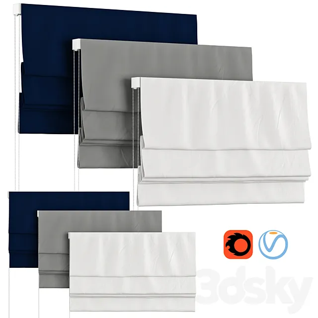 Roman Curtains 77 | Pottery Barn Teen | Classic Metro Roman Blackout Cordless Shade 3D Model