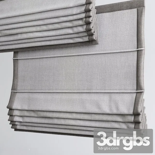 Roman Curtains Fabric 3D Model Free