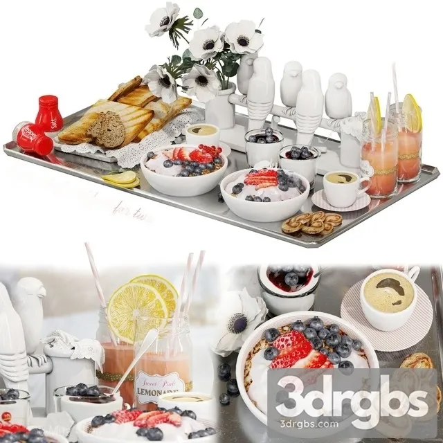 Romantic Breakfast 3D Model Free