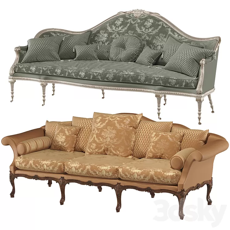 RONALD PHILLIPS Brocket sofa and George sofa 3D Model Free