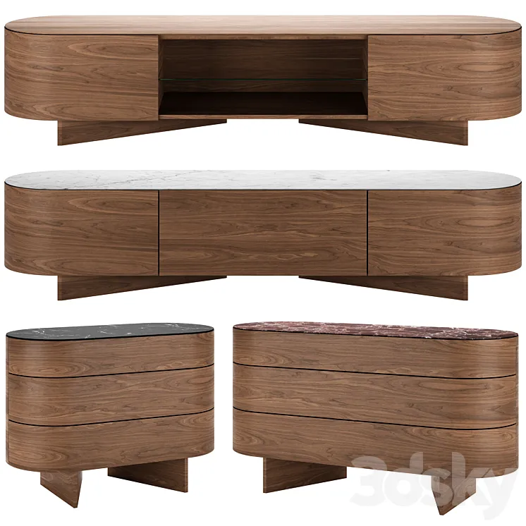 Rondos Sideboards by Cassina 3D Model Free