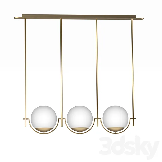 Rondure Three-Globe Pendant Light 3DModel