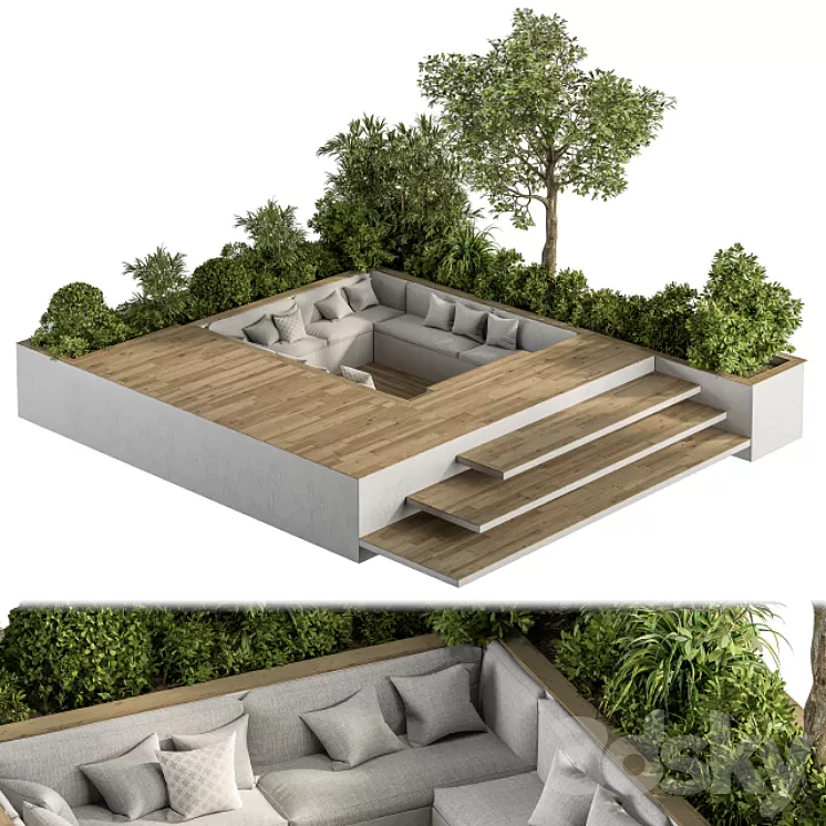 Roof Garden and Landscape Furniture - Set 37 3D Model