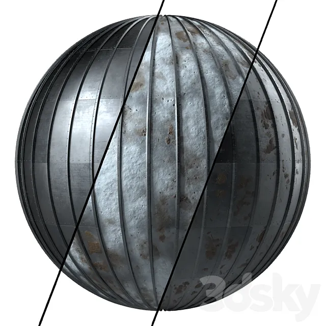 Roof Tile Materials 48- Metal Roofing By Sand and Snow Seamless Pbr 4k 3D Model