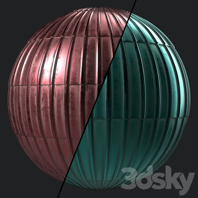 Roof Tile Materials 94- Metal Roofing By Snow | Sbsar Seamless Pbr 4k 3D Model