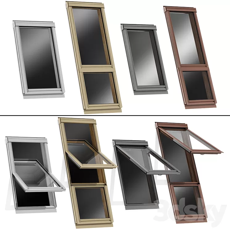 Roof windows Skylights 3D Model Free