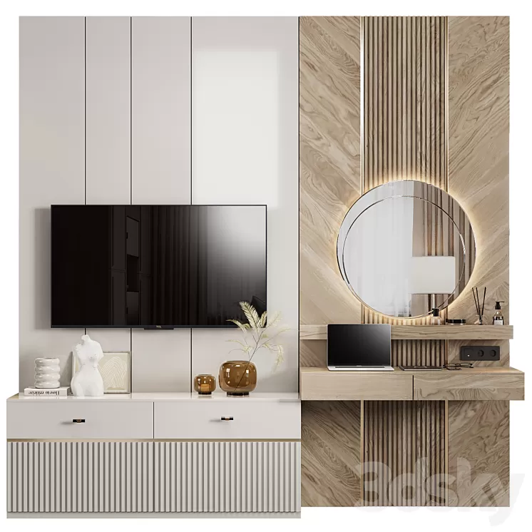 Room tv wall 05 3D Model Free