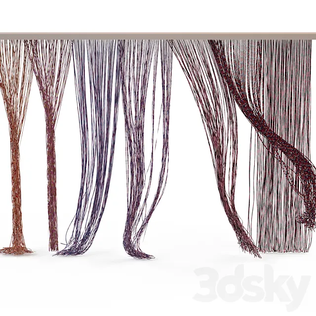 Rope curtains (muslin) 5 3D Model