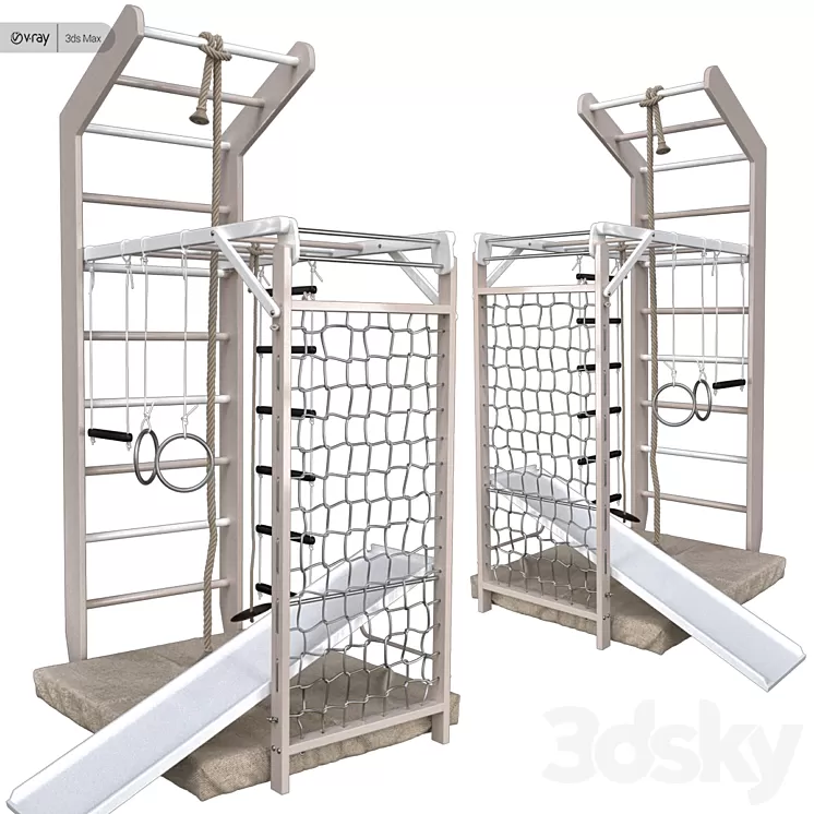 Rope kids furnitura playground 3D Model