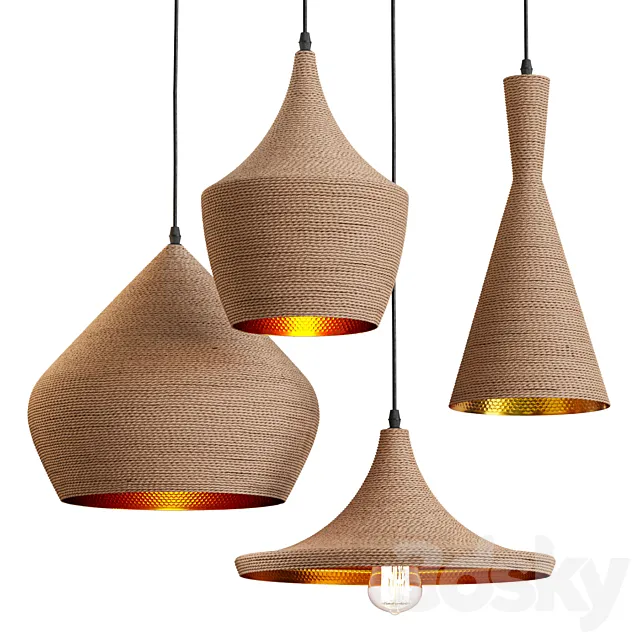 Rope Wrap Beat Pendant Lights 3D Model