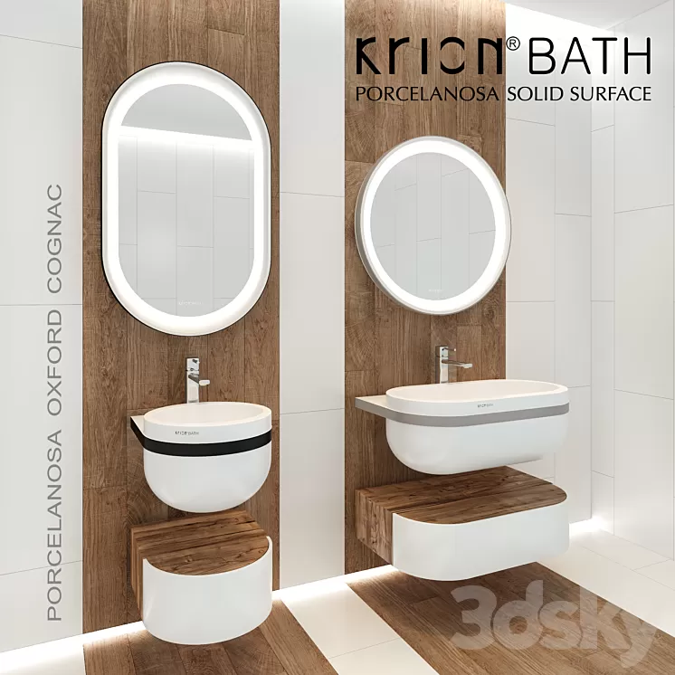 Rorcelanosa Krion bath Aro. Rorcelanosa Oxford Cognac. 3D Model