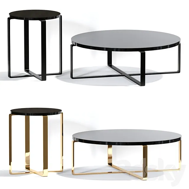 Rosa Round Marble Coffee Table And Sofa Table 3DModel
