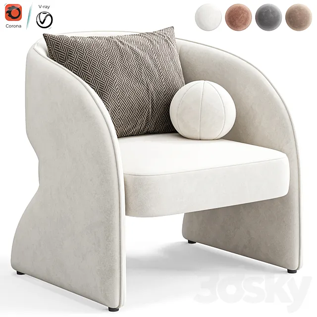 Rosalia Chair by Highfashionhome 3D Model