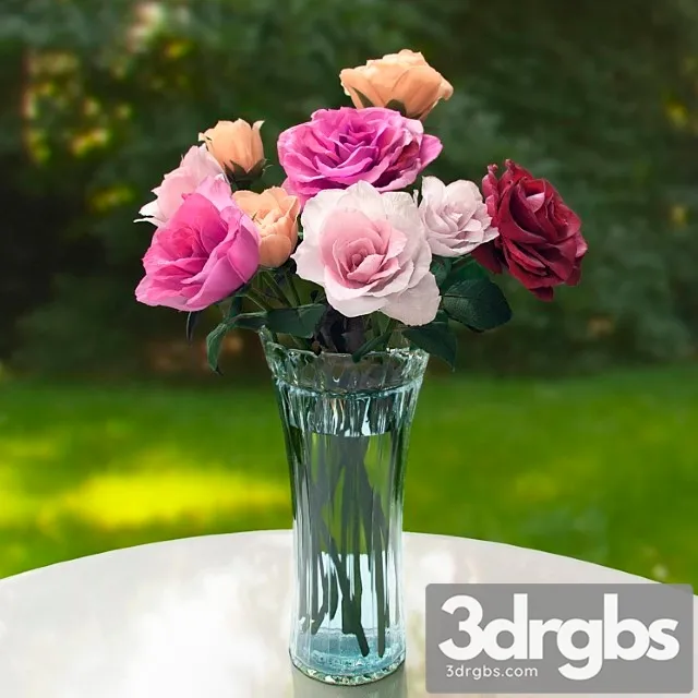 Rose 15 Bouquet 3D Model Free
