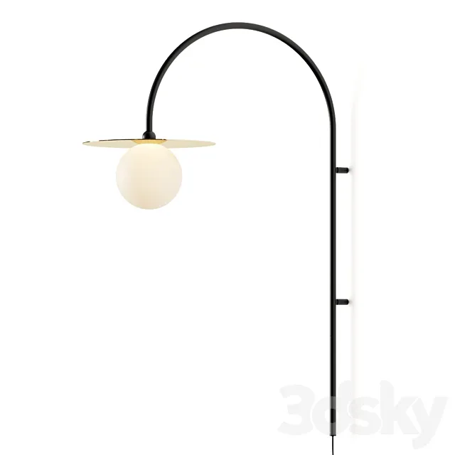 Rose and Gray Arch Wall Lamp 3D Model