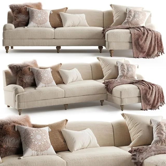 Rose Fabric Sofa Chaise Free Download