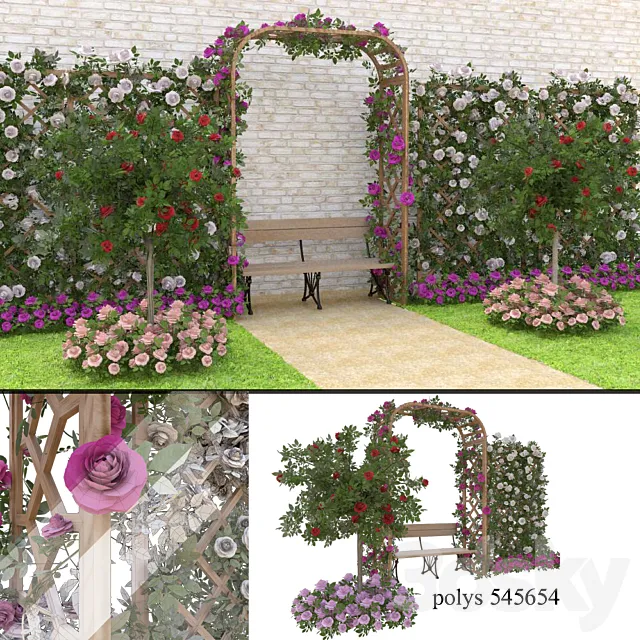 Rose garden 3D Model