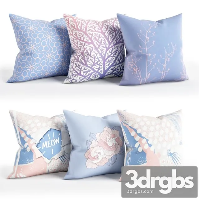 Rose quartz Serenity Pillow Set 002 3D Model Free
