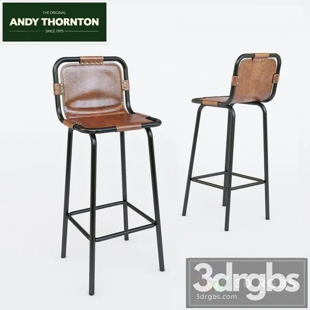 Roseland Furniture Hulta Buffalo Aniline Leather Vintage Bar Stools 3D Model Free