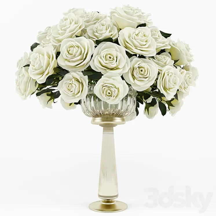 Roses in a vase 3D Model