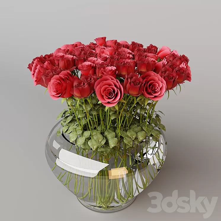 ROSES IN VASE 3D Model