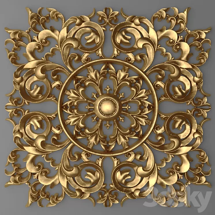 Rosette pattern carving. 3D Model