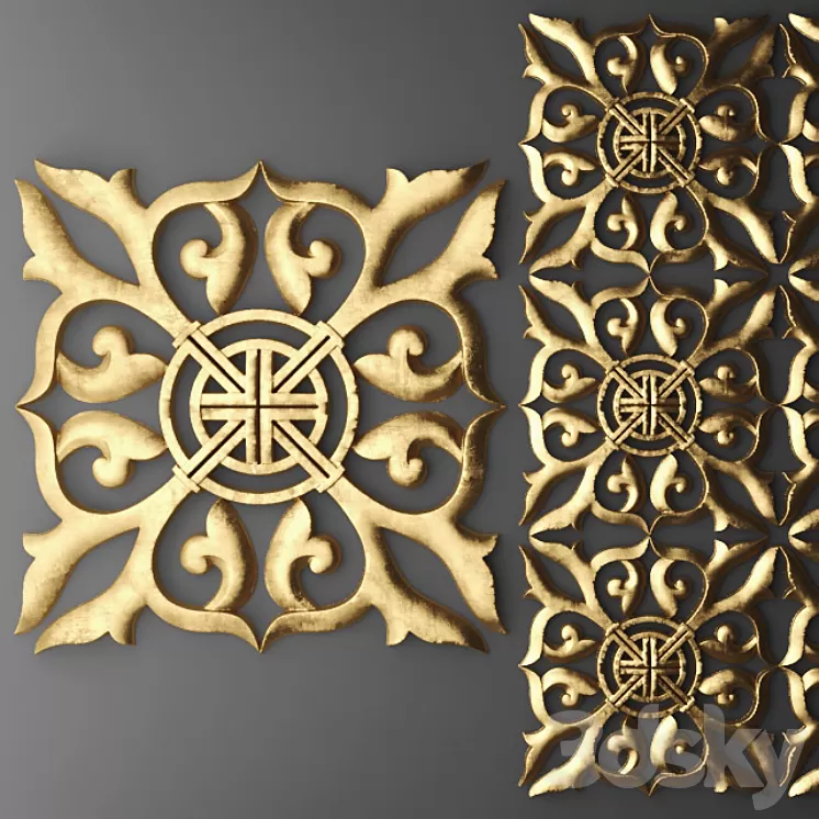 Rosette pattern carving. 3D Model