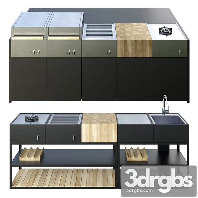 Roshults Garden Outdoor Kitchen 3D Model Download