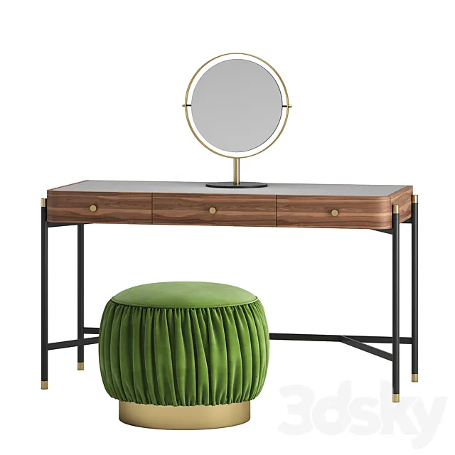 ROSIE dressing table and RENE by LASKASAS ottoman 3D Model