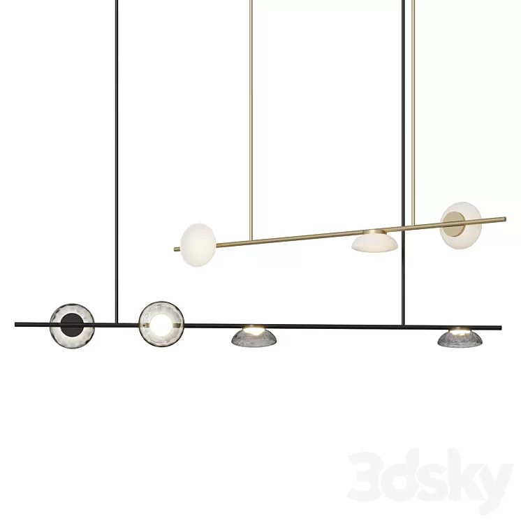 Ross Gardam Ceto Horizontal Chandelier Double 3D Model