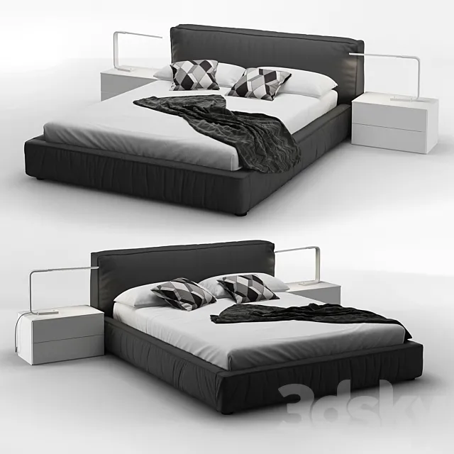 Rossetto Twist Platform Bed 3D Model
