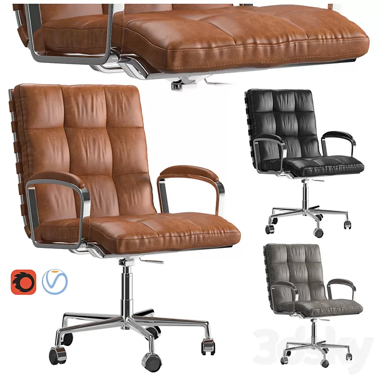 rossi leather desk chair 3D Model
