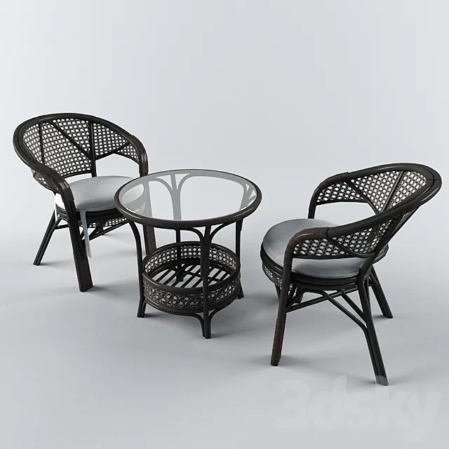 Rotang table and chairs Free Download