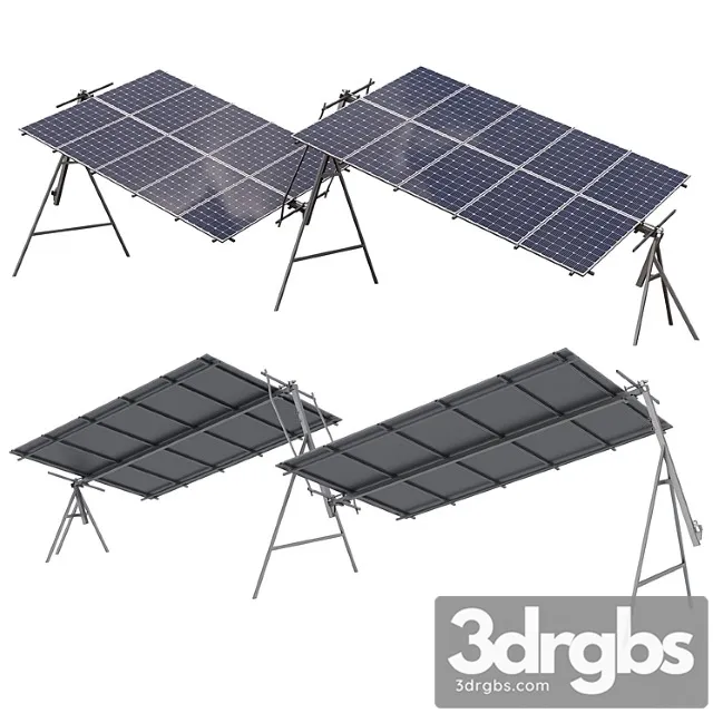 Rotary Solar Panel Power Plant 3D Model Free