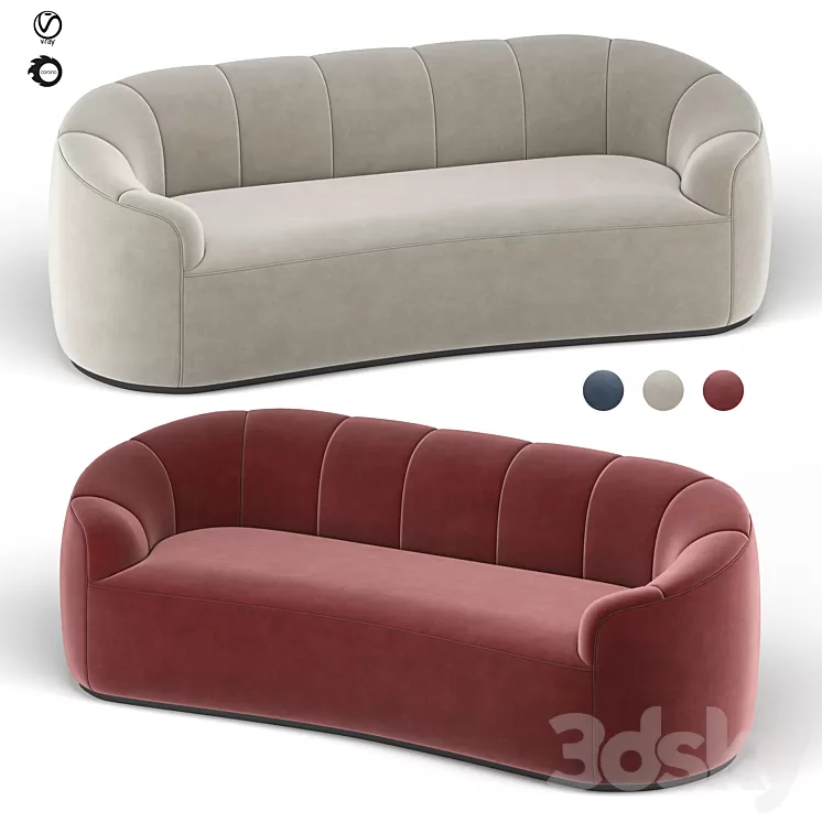 Rouelle Channel Sofa 3D Model