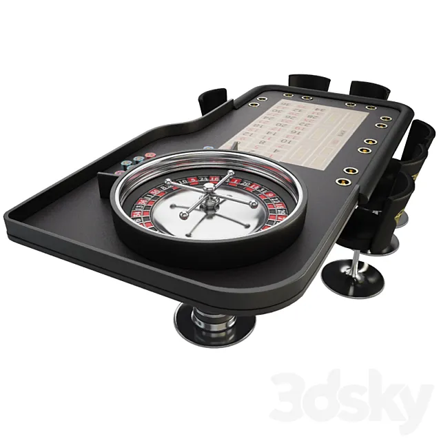 Roulette Table Casino 3D Model