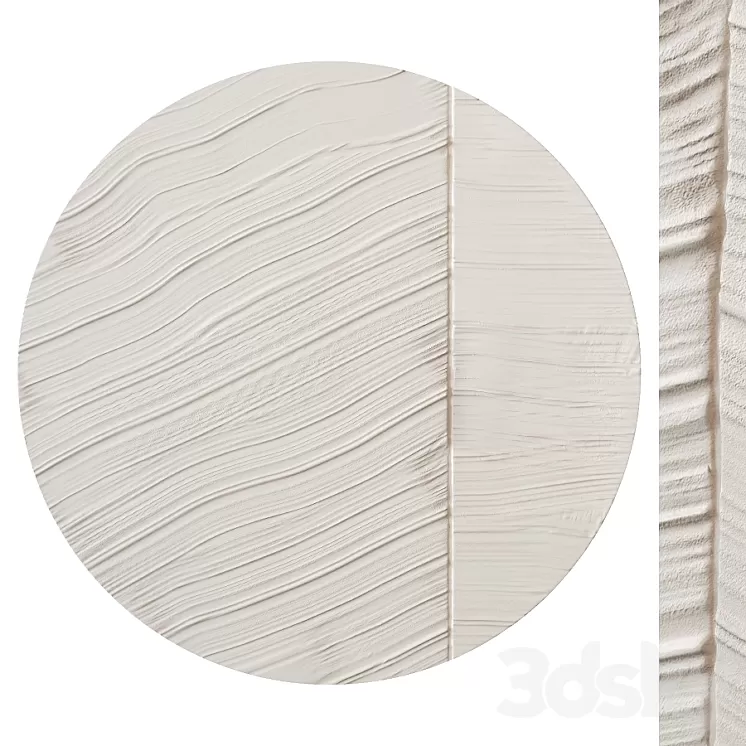 Round abstract plaster painting 3D Model Free
