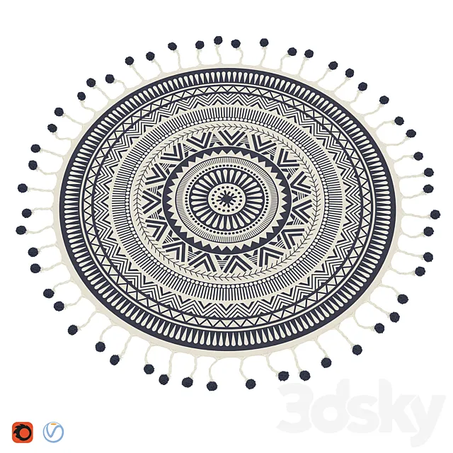 Round area rug 3D Model
