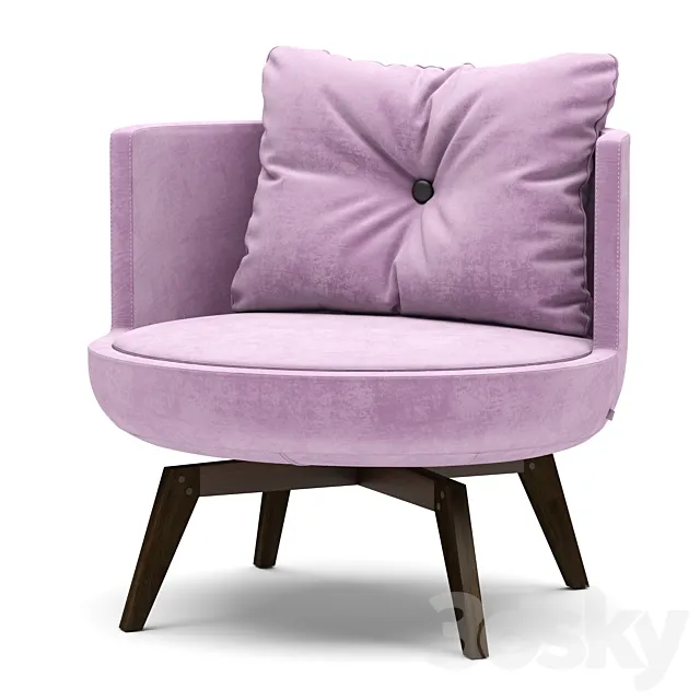 Round armchair 3D Model