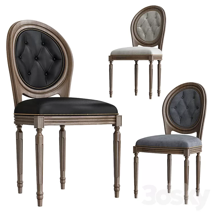 Round Back Paige Upholstered Barstool 3D Model