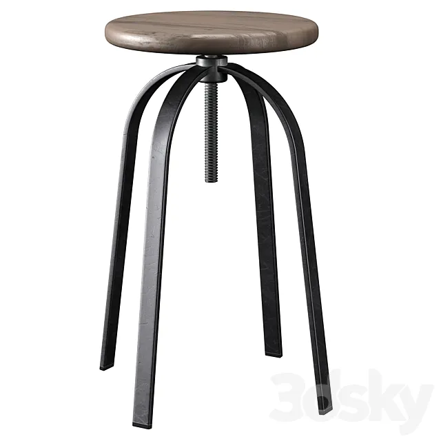 Round bar stool 3DModel