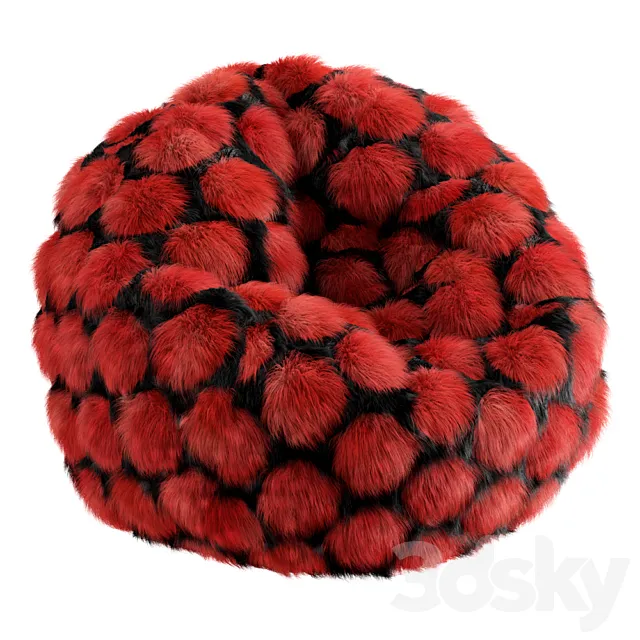 Round bean bag fur 3DModel