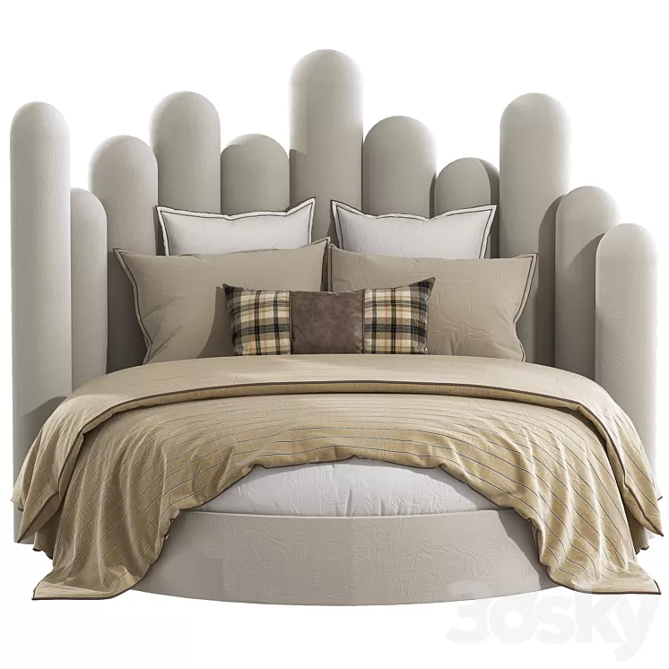 Round bed 2 3D Model