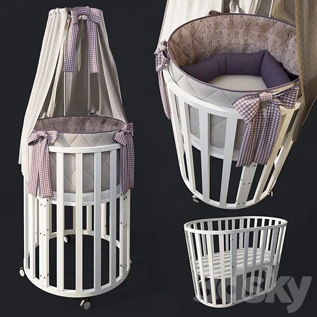Round bed _ transformer cradle "Letto Bambini Elegante" 3D Model