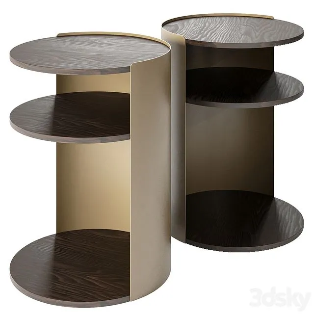 Round bedside table 3D Model